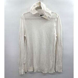 Eddie Bauer Pullover Sweater XL Hooded Open Knit Cottage Coastal Beach Layers